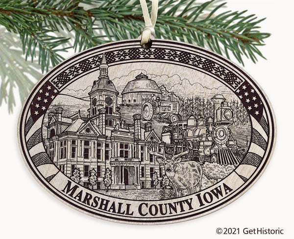 Marshall County Iowa Engraved Ornament