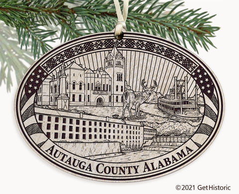 Autauga County Alabama Engraved Ornament