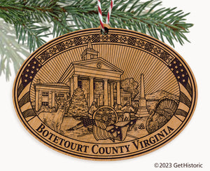 Botetourt County Virginia Engraved Natural Ornament