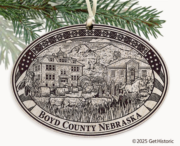 Boyd County Nebraska Engraved Ornament