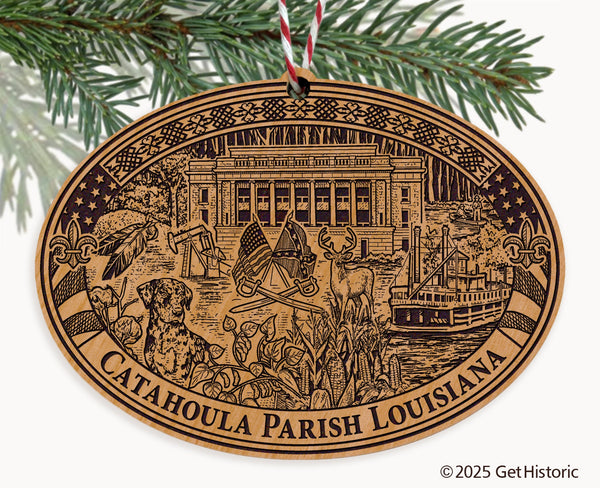 Catahoula Parish Louisiana Engraved Natural Ornament