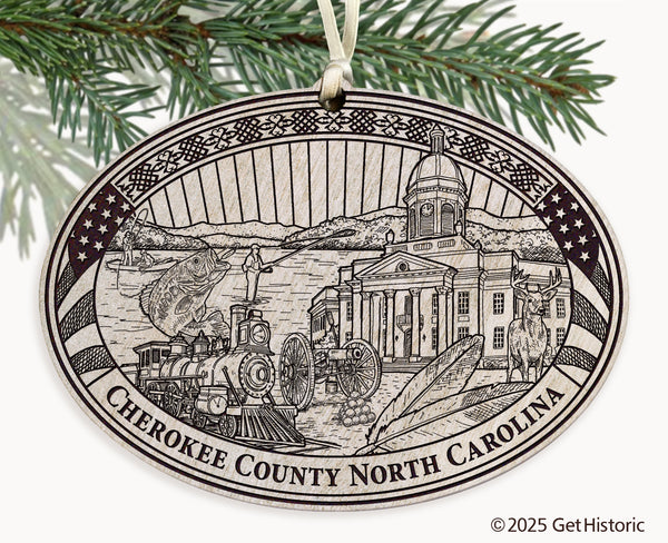 Cherokee County North Carolina Engraved Ornament