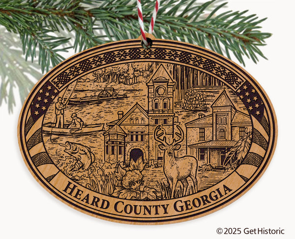 Heard County Georgia Engraved Natural Ornament