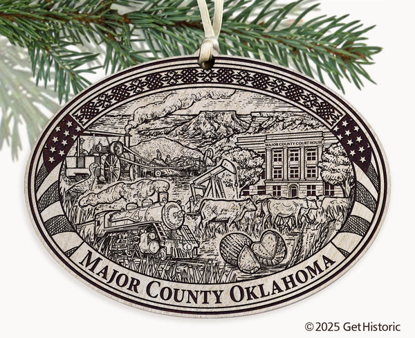 Major County Oklahoma Engraved Ornament