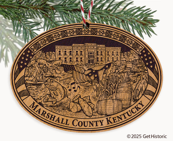 Marshall County Kentucky Engraved Natural Ornament