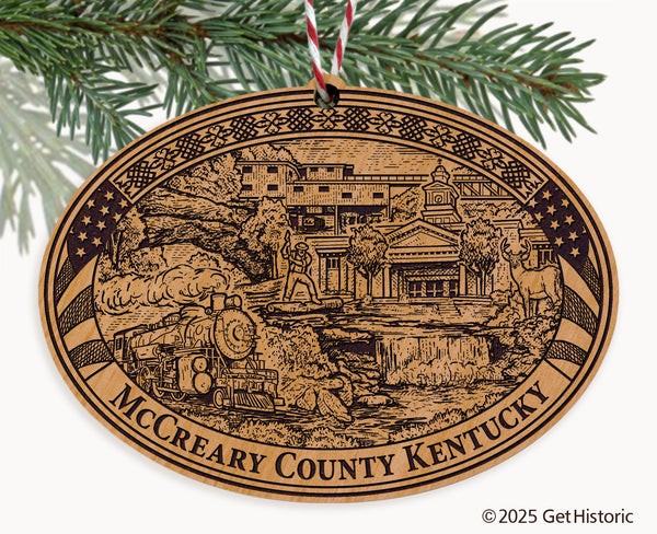 McCreary County Kentucky Engraved Natural Ornament