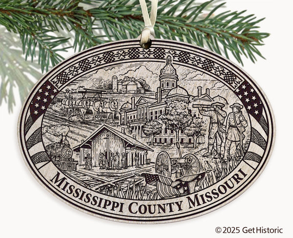 Mississippi County Missouri Engraved Ornament