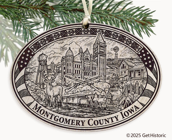 Montgomery County Iowa Engraved Ornament