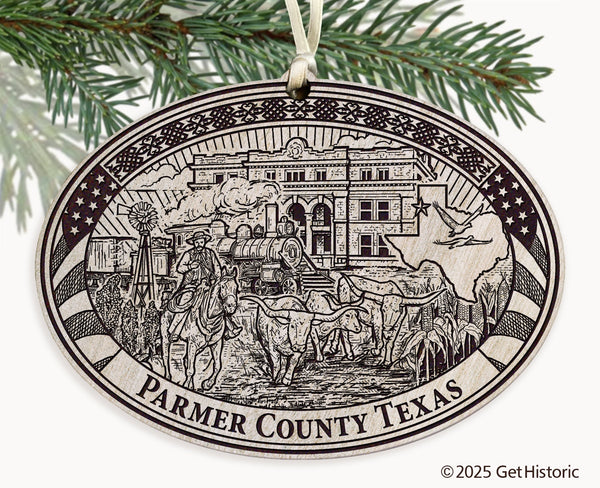 Parmer County Texas Engraved Ornament