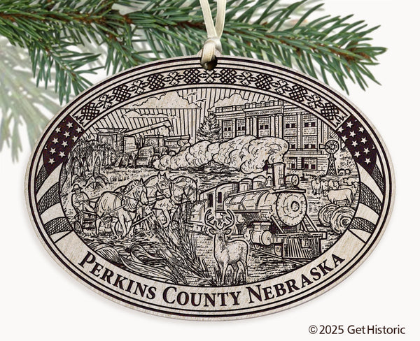 Perkins County Nebraska Engraved Ornament