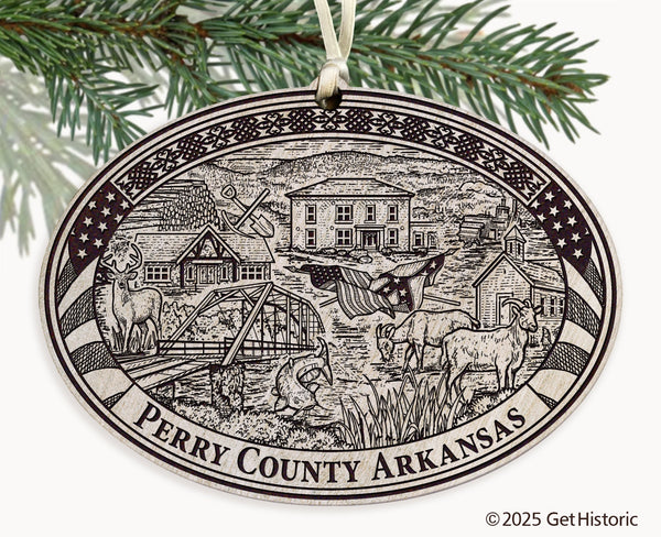 Perry County Arkansas Engraved Ornament
