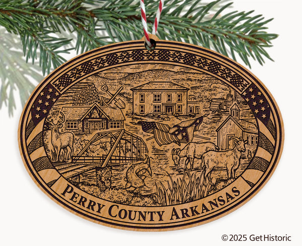 Perry County Arkansas Engraved Natural Ornament