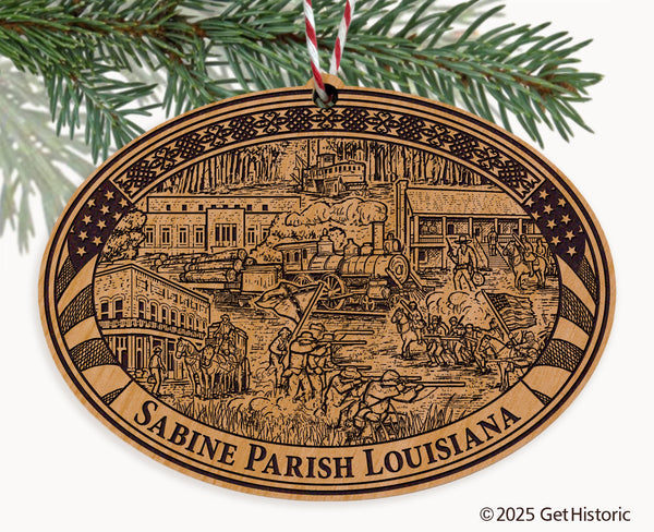 Sabine parish Louisiana Engraved Natural Ornament