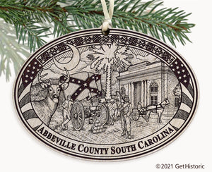Abbeville County South Carolina Engraved Ornament