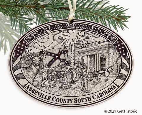 Abbeville County South Carolina Engraved Ornament