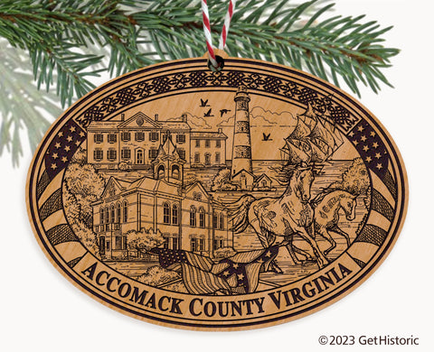 Accomack County Virginia Engraved Natural Ornament