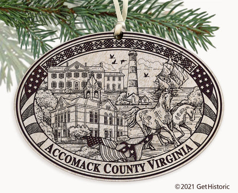 Accomack County Virginia Engraved Ornament