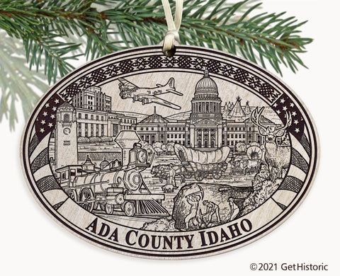 Ada County Idaho Engraved Ornament