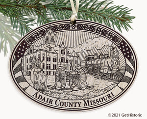 Adair County Missouri Engraved Ornament
