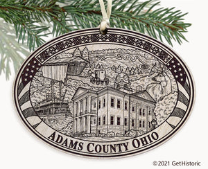 Adams County Ohio Engraved Ornament