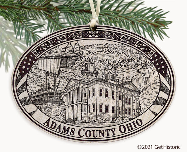 Adams County Ohio Engraved Ornament