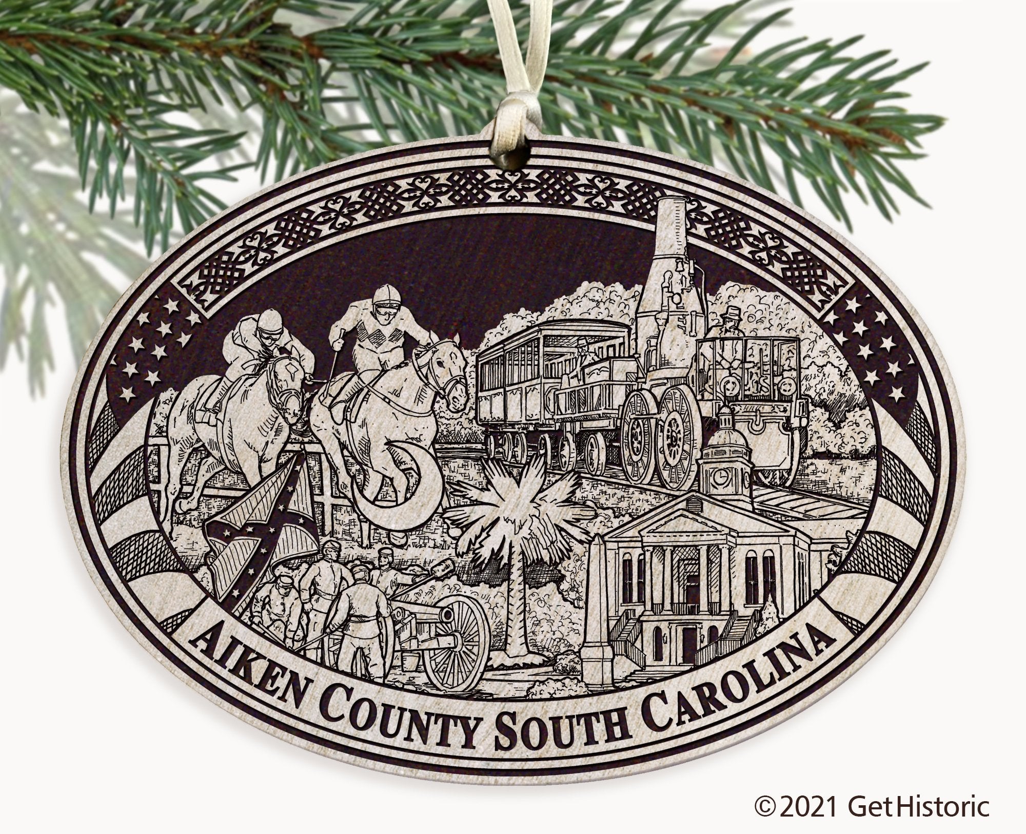 Aiken County South Carolina Engraved Ornament