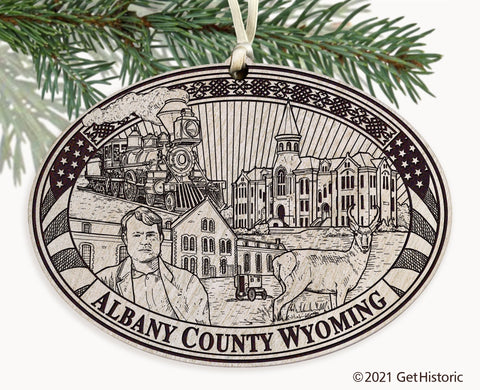 Albany County Wyoming Engraved Ornament