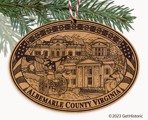 Albemarle County Virginia Engraved Natural Ornament