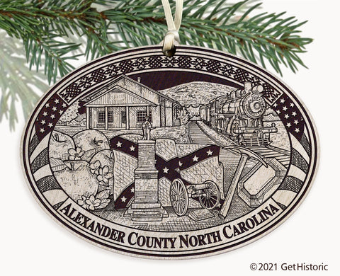 Alexander County North Carolina Engraved Ornament