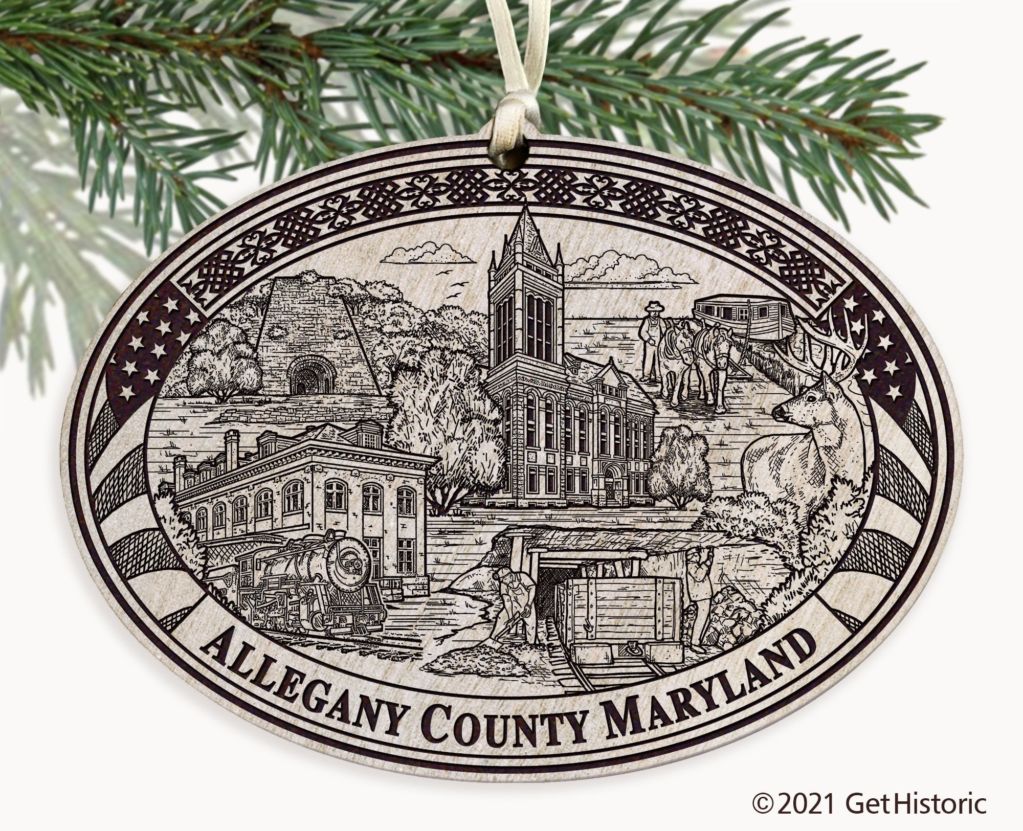 Allegany County Maryland Engraved Ornament