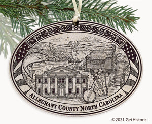 Alleghany County North Carolina Engraved Ornament