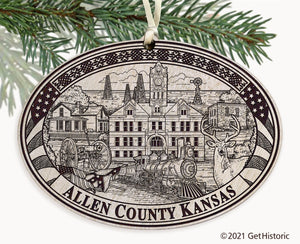 Allen County Kansas Engraved Ornament