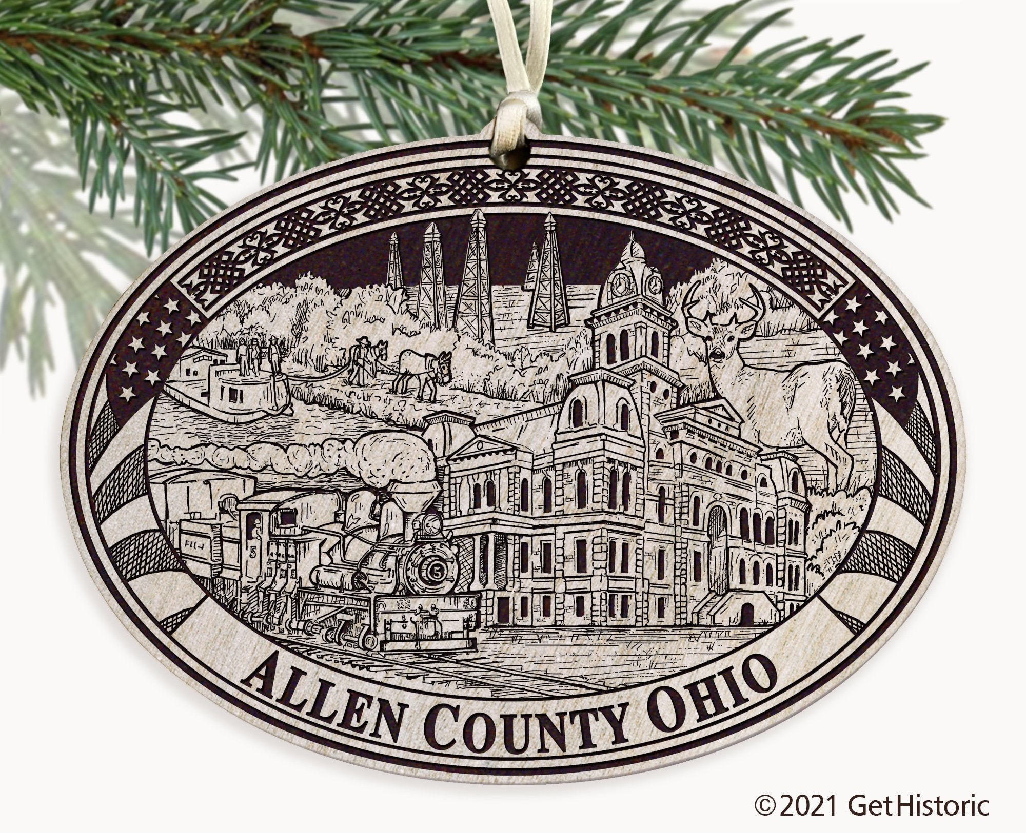Allen County Ohio Engraved Ornament