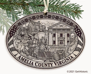 Amelia County Virginia Engraved Ornament