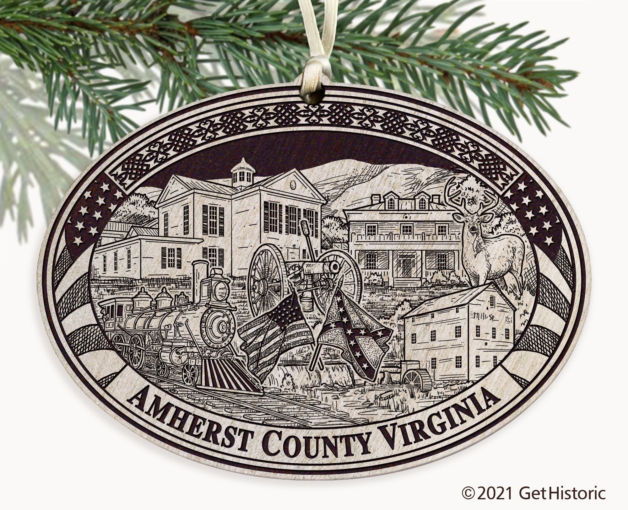 Amherst County Virginia Engraved Ornament