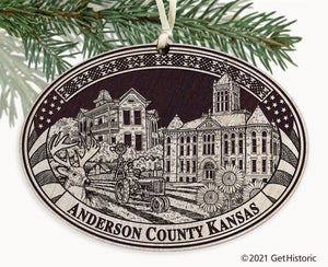 Anderson County Kansas Engraved Ornament