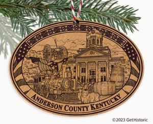 Anderson County Kentucky Engraved Natural Ornament