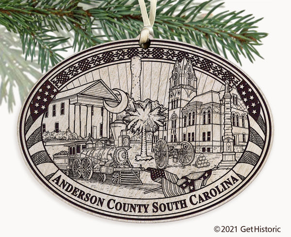 Anderson County South Carolina Engraved Ornament