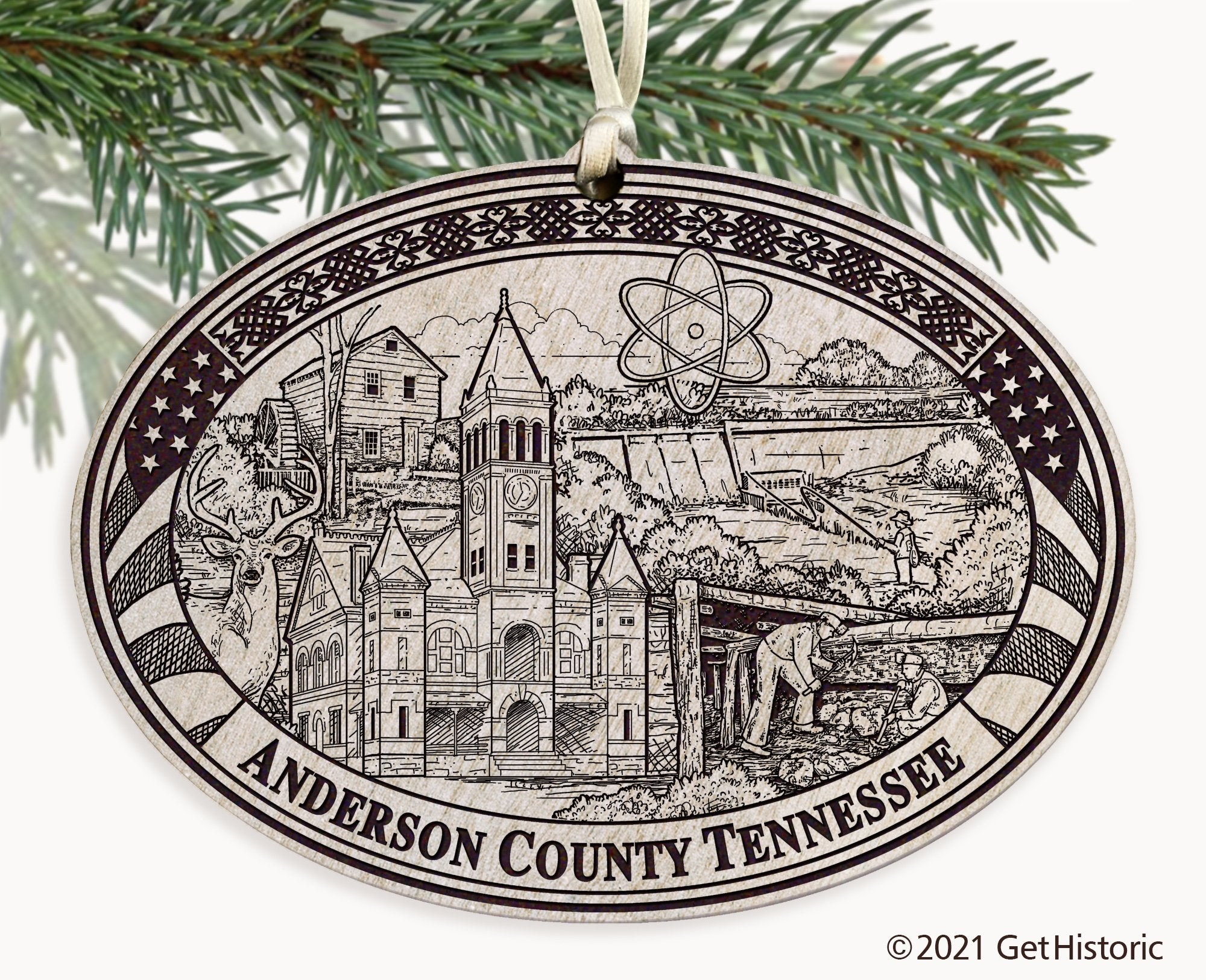 Anderson County Tennessee Engraved Ornament