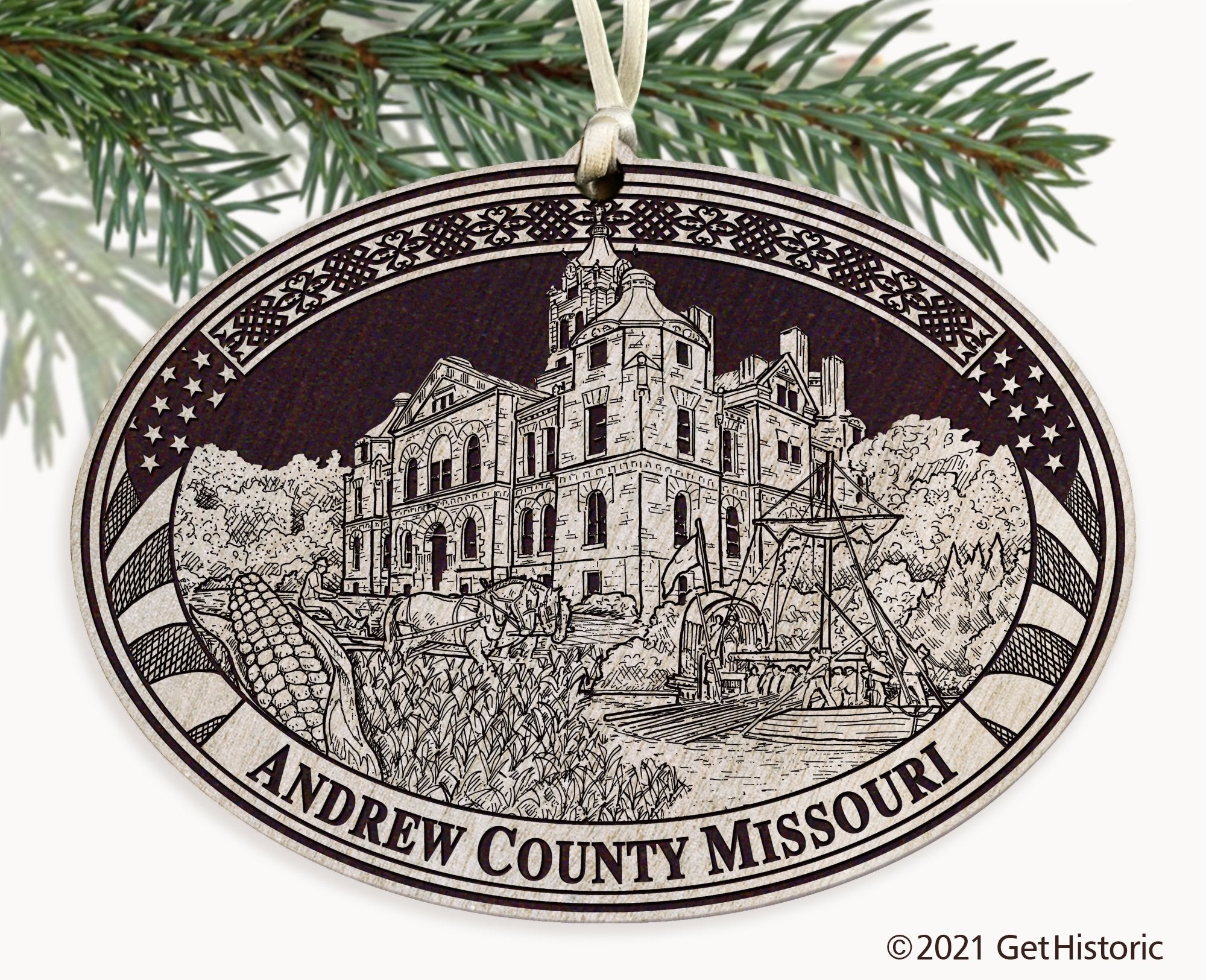 Andrew County Missouri Engraved Ornament