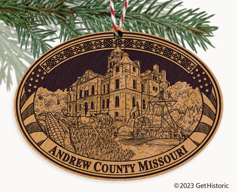 Andrew County Missouri Engraved Natural Ornament