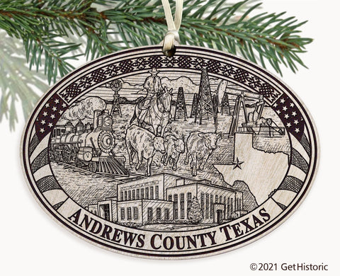 Andrews County Texas Engraved Ornament