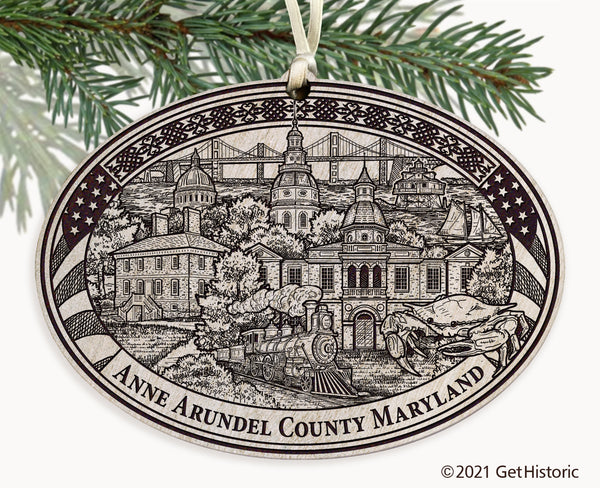 Anne Arundel County Maryland Engraved Ornament