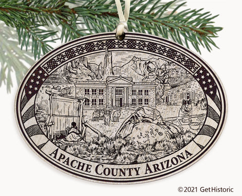 Apache County Arizona Engraved Ornament