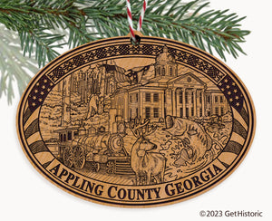 Appling County Georgia Engraved Natural Ornament