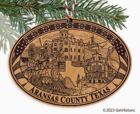 Aransas County Texas Engraved Natural Ornament