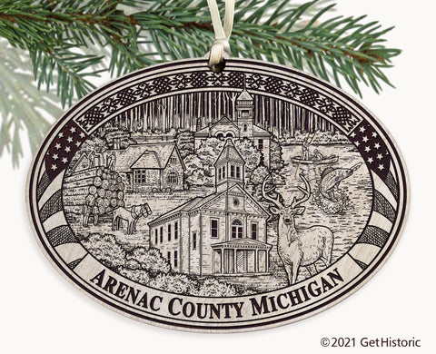 Arenac County Michigan Engraved Ornament