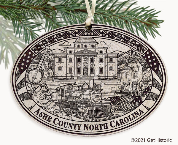 Ashe County North Carolina Engraved Ornament