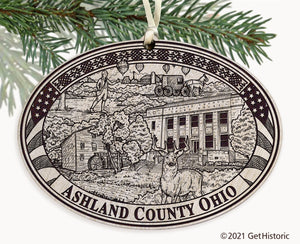 Ashland County Ohio Engraved Ornament