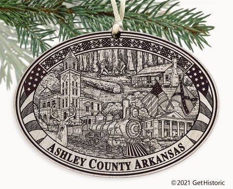 Ashley County Arkansas Engraved Ornament